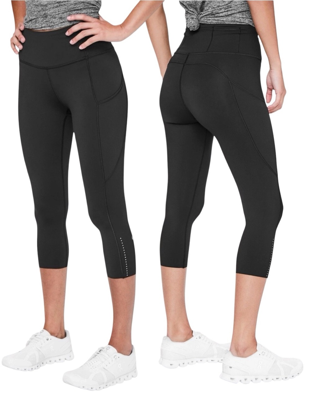 Lululemon Fast and Free 19” Reflective Crop Legging Black Sz 10 Like New